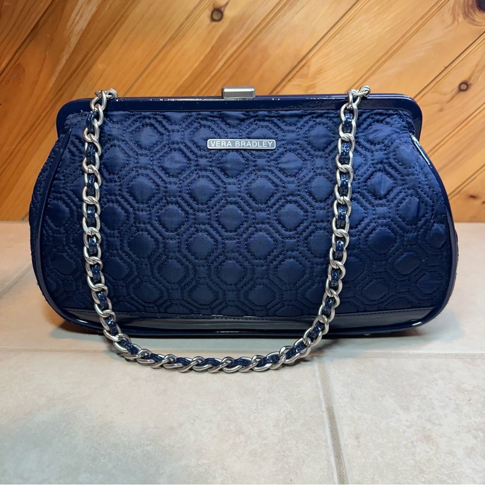 Vera Bradley Navy Chain Link Strap Handbag